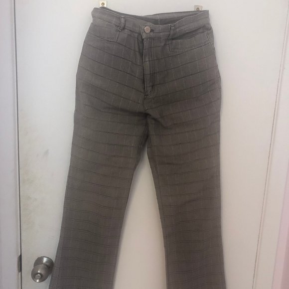 Grey Plaid Dress Pants - Picture 1 of 4